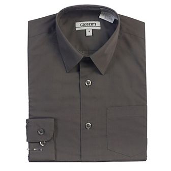 Gioberti Boy's Long Sleeve Solid Dress Shirt