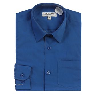 Gioberti Boy's Long Sleeve Solid Dress Shirt