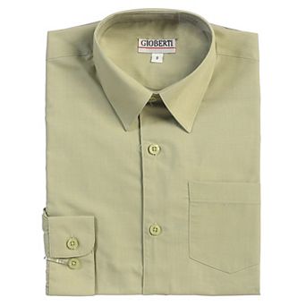 Gioberti Kid's Long Sleeve Solid Dress Shirt