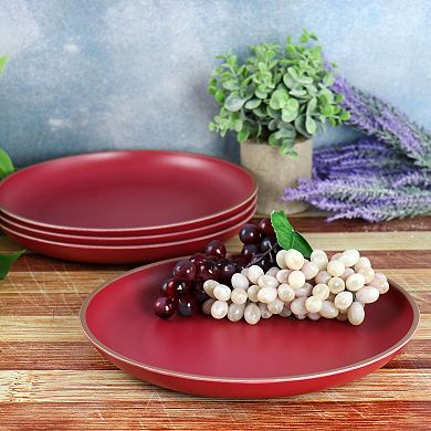 Gibson Home Rockabye 4 Piece Melamine Dinner Plate Set