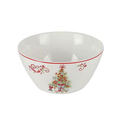 Gibson Home Festive Tree 12 Piece Porcelain Dinnerware Set