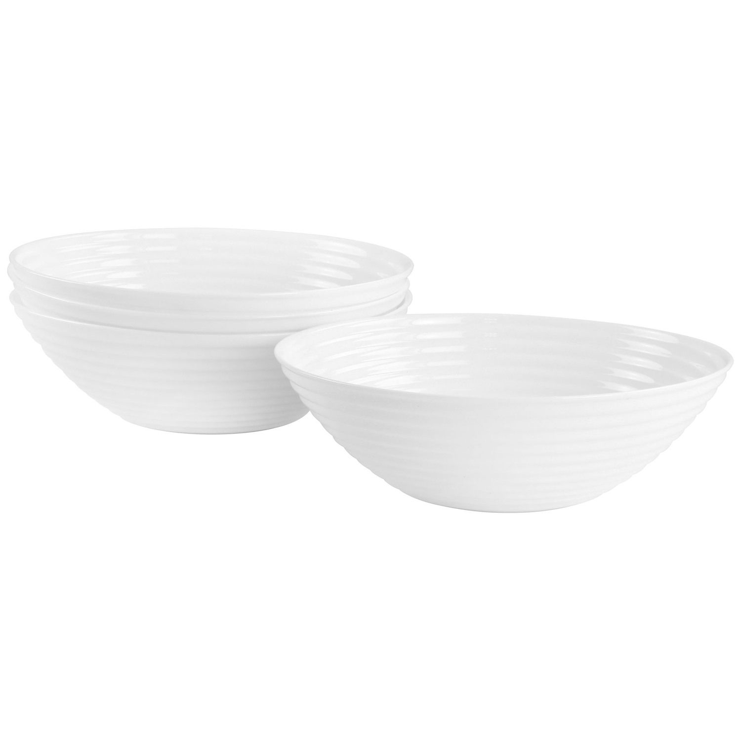 Gibson Ultra White Shadow 8pc Tempered Opal Glass Bowl/Lid Set