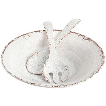 Laurie Gates Mauna 3 pc Melamine Serving Bowl Set with Serving Utensils