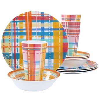 Laurie Gates California Designs Casablanca 12 pc Melamine Dinnerware Set
