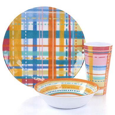 Laurie Gates California Designs Casablanca 12 Piece Melamine Dinnerware Set