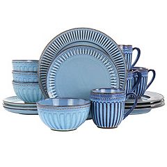 Gibson Home 16-Piece Blue Siam Stoneware Dinnerware Set