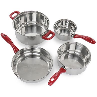 Gibson Home Crawson 7 Piece Stainless Steel Cookware Set