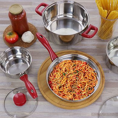 Gibson Home Crawson 7 Piece Stainless Steel Cookware Set