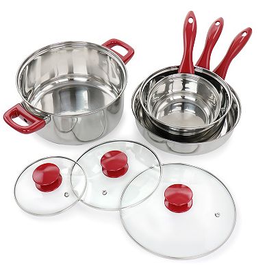 Gibson Home Crawson 7 Piece Stainless Steel Cookware Set