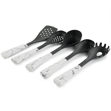 Oster 5 Piece Nylon Kitchen Tool Set in White Marble