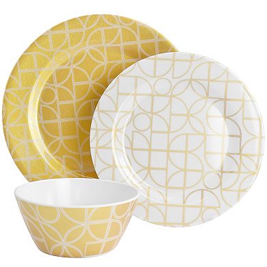 Laurie Gates California Designs Summer Bloom 12 Piece Melamine Dinnerware Set