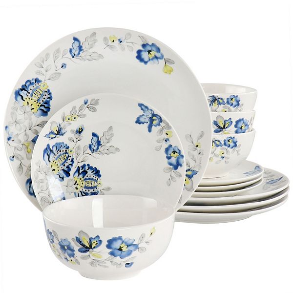 Gibson Home Uppingham Fine Ceramic 12 Piece Dinnerware Set