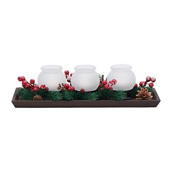 Studio 66 Balsam & Berries Glass Votives Centerpiece