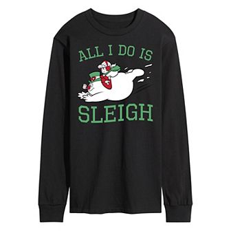 Men's Frosty The Snowman All I Do Is Sleigh Long Sleeve Tee