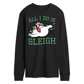Men's Frosty The Snowman All I Do Is Sleigh Long Sleeve Tee