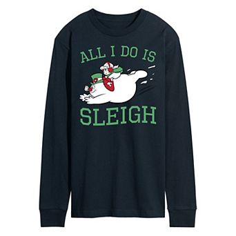 Men's Frosty The Snowman All I Do Is Sleigh Long Sleeve Tee