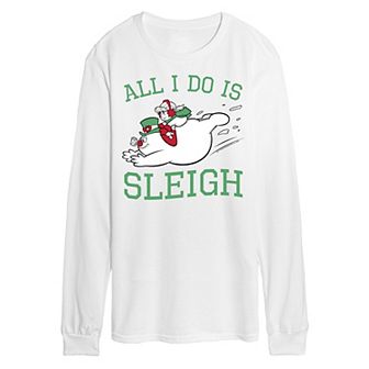 Men's Frosty The Snowman All I Do Is Sleigh Long Sleeve Tee