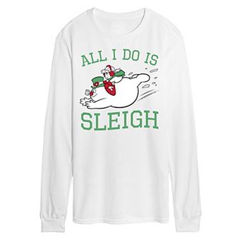 Men's Frosty The Snowman All I Do Is Sleigh Long Sleeve Tee