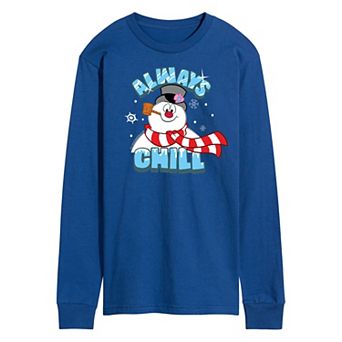Men's Frosty The Snowman Always Chill Long Sleeve Tee