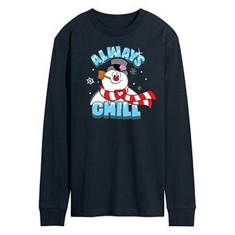 Men's Frosty The Snowman Always Chill Long Sleeve Tee