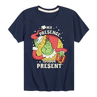 Boys 8-20 Dr. Seuss The Grinch My Presence Is Your Present Graphic Tee
