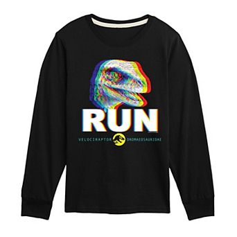 Boys 8-20 Jurassic World Run Velociraptor Long Sleeve Graphic Tee