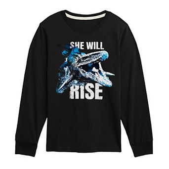 Boys 8-20 Jurassic World She Will Rise Long Sleeve Graphic Tee
