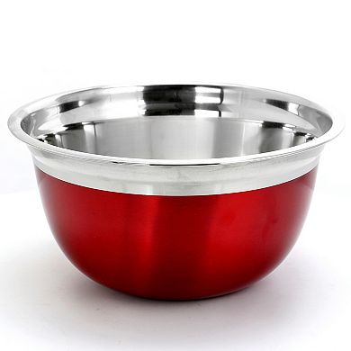Oster Rosamond 3 Piece Stainless Steel Round Mixing Bowls in Red
