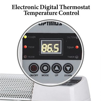 Optimus 30 In. Baseboard Convection Heater with Digital Display and Thermostat