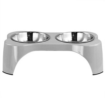 Gibson Home Bow Wow Meow 3 pc Elevated Pet Bowl Dinner Set