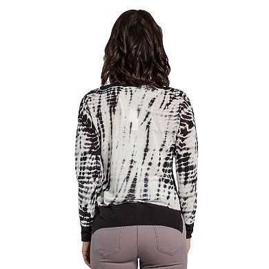 Women's Tie Dyed Sweater Scoop Neck Side Slits