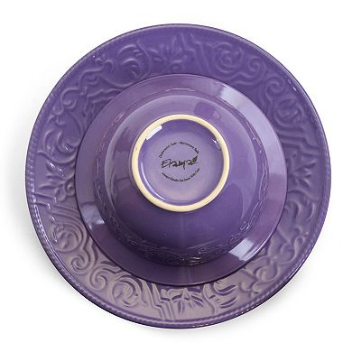 Elama Lilac Fields 16-Piece Dinnerware Set