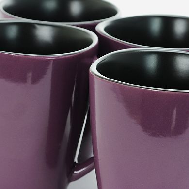 Elama Mulberry 6 Piece 14 Oz Stoneware Mugs