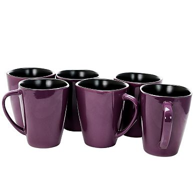 Elama Mulberry 6 Piece 14 Oz Stoneware Mugs