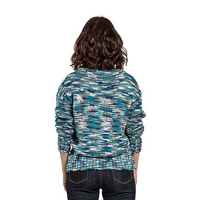 Women's Space Dye Heavy Stitch Sweater Scoop Neck Hi-Low Hem