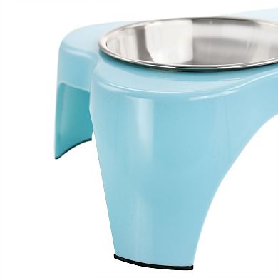 Gibson Home Bow Wow Meow 3 Piece Elevated Pet Bowl Dinner Set