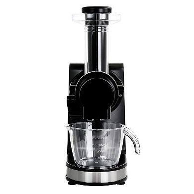 MegaChef Pro Masticating Slow Juicer Extractor with Reverse Function, Cold Press Juicer Machine with Quiet Motor