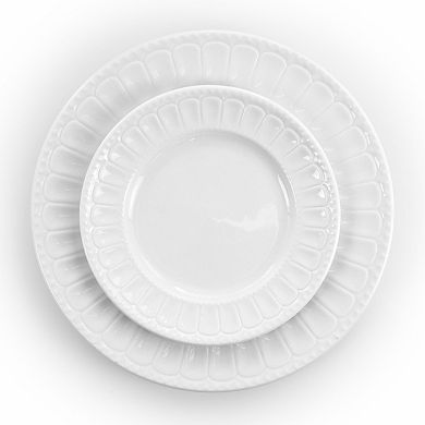 Elama Charlotte 20 Piece Porcelain Dinnerware Set in White