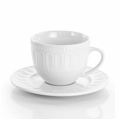Elama Charlotte 20 Piece Porcelain Dinnerware Set in White