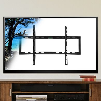 Megamounts Smooth Black Matt Finish Fixed Television Mount for 32"- 70" Lcd, LED and Plasma Screens