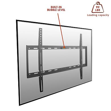 Megamounts Smooth Black Matt Finish Fixed Television Mount for 32"- 70" Lcd, LED and Plasma Screens
