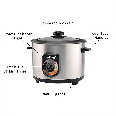 Brentwood Ts-1020s 10-Cup Stainless Steel Crunchy Persian Rice Cooker