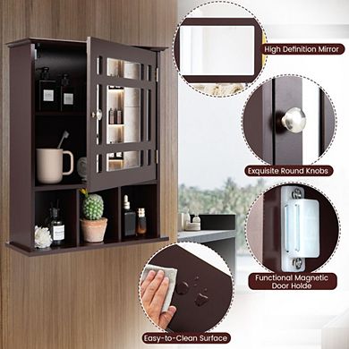 Hivvago Wall Mounted And Mirrored Bathroom Cabinet