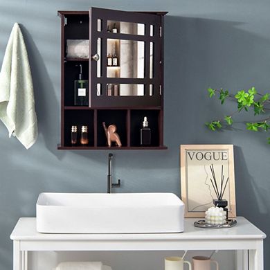 Hivvago Wall Mounted And Mirrored Bathroom Cabinet