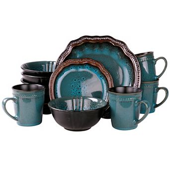 Elama's Mystic Waves 16 pc Dinnerware Set