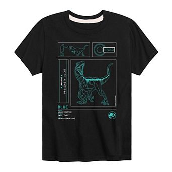 Boys 8-20 Jurassic World Blue Lab Data Graphic Tee