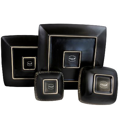 Elama's Naina 16 Piece Double Bowl Stoneware Dinnerware Set