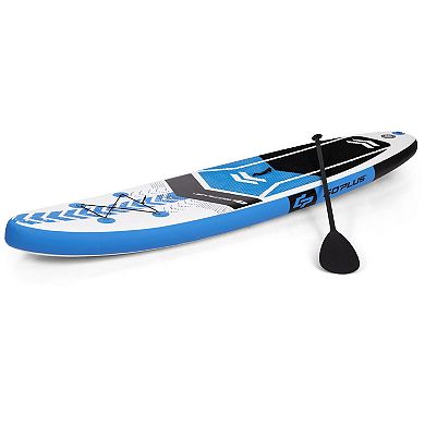 10.5 Feet Inflatable Stand Up Paddle Board with Carrying Bag and Aluminum Paddle Blue-M