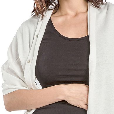 Miss Halladay Women's Fine Gauge Sweater Knit Versatile Stole Button Korvette