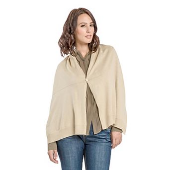 Miss Halladay Women's Fine Gauge Sweater Knit Versatile Stole Button Korvette